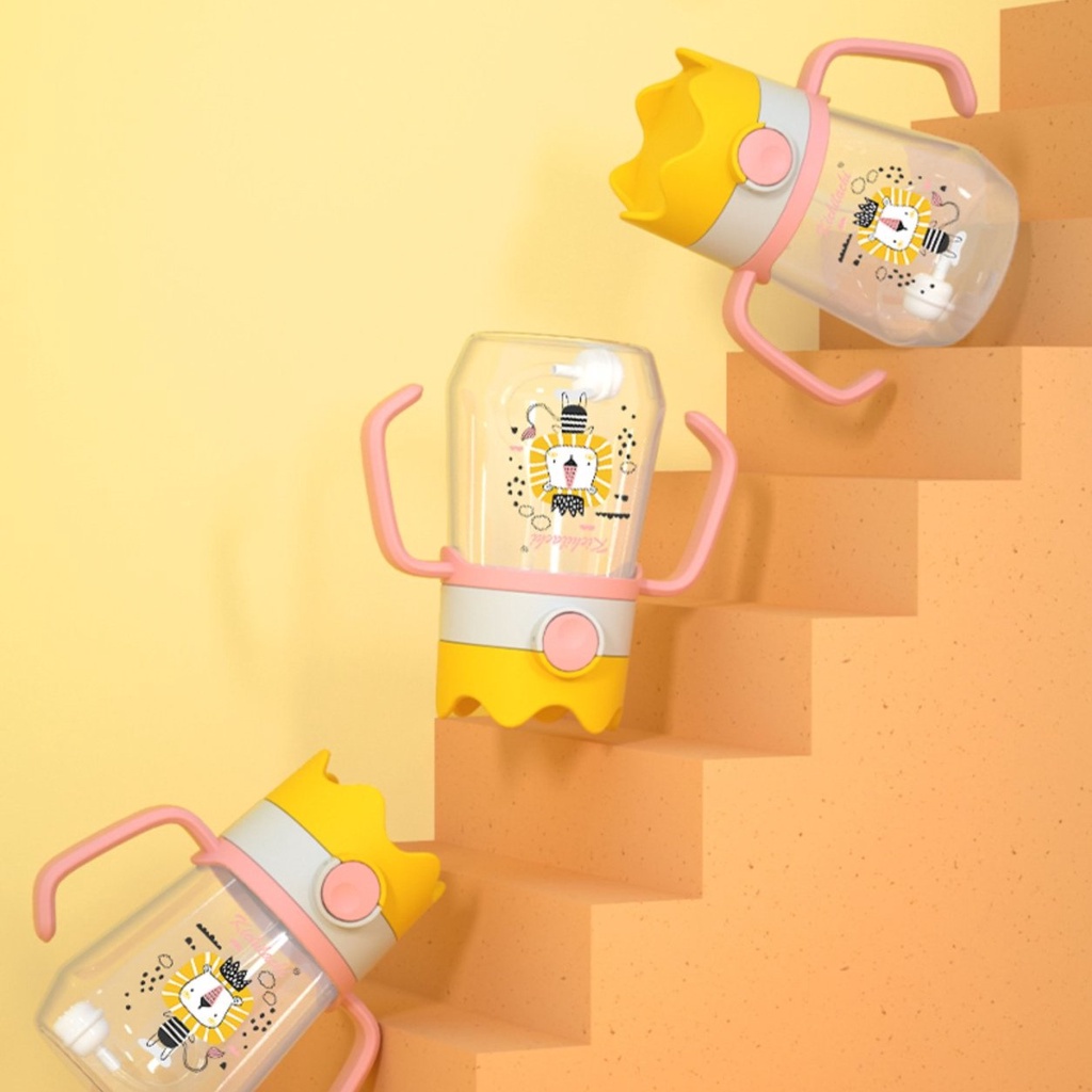 Bình nước tập uống cho bé Kichilachi nhựa PP 240ml hình vương miện - MINIBOO