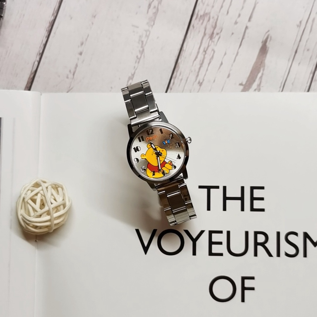 Đồng Hồ Đeo Tay Mặt Vuông Họa Tiết Hoạt Hình Disney Bằng Thép Không Gỉ Chống Thấm Nước