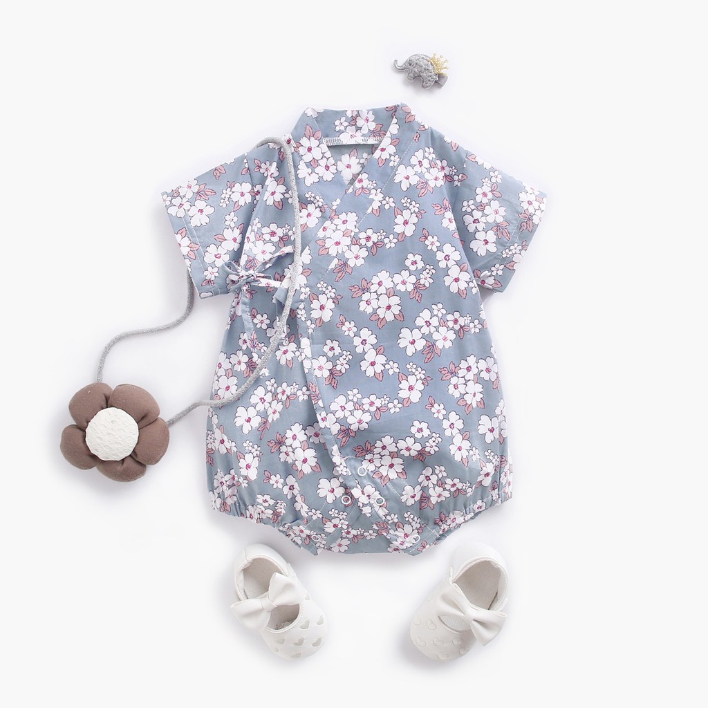 Áo liền quần Sanlutoz in hoa thời trang mùa hè cho bé