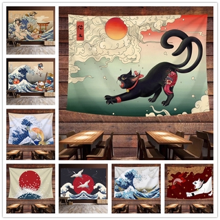 Japanese Style Fabric Ukiyoe Decorative Carpets Decorative Carpets Bedroom Bedroom Dormitory Bedside Decoration Wall Cover -2