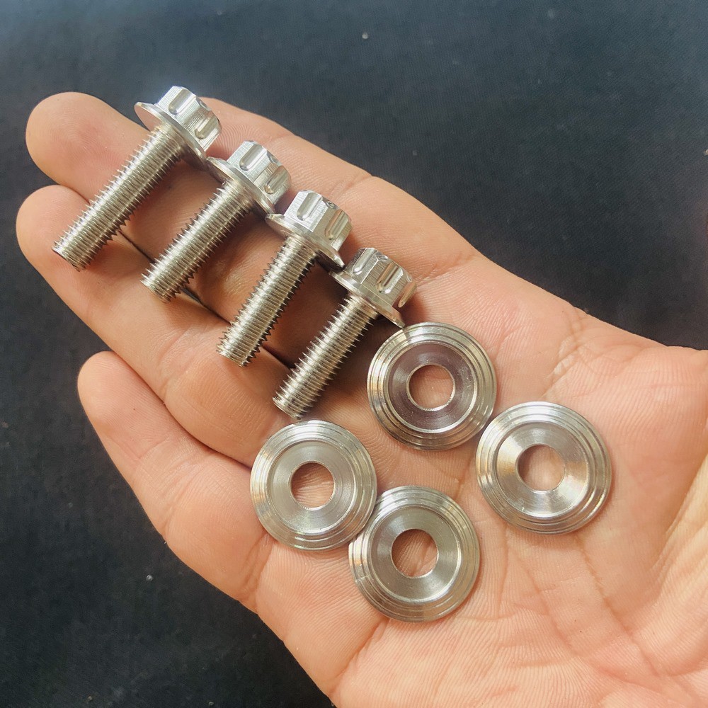 COMBO 4 ỐC GÁC CHÂN KÈM TÁN FULL INOX SALAYA CHO CÁC DÒNG WAVE