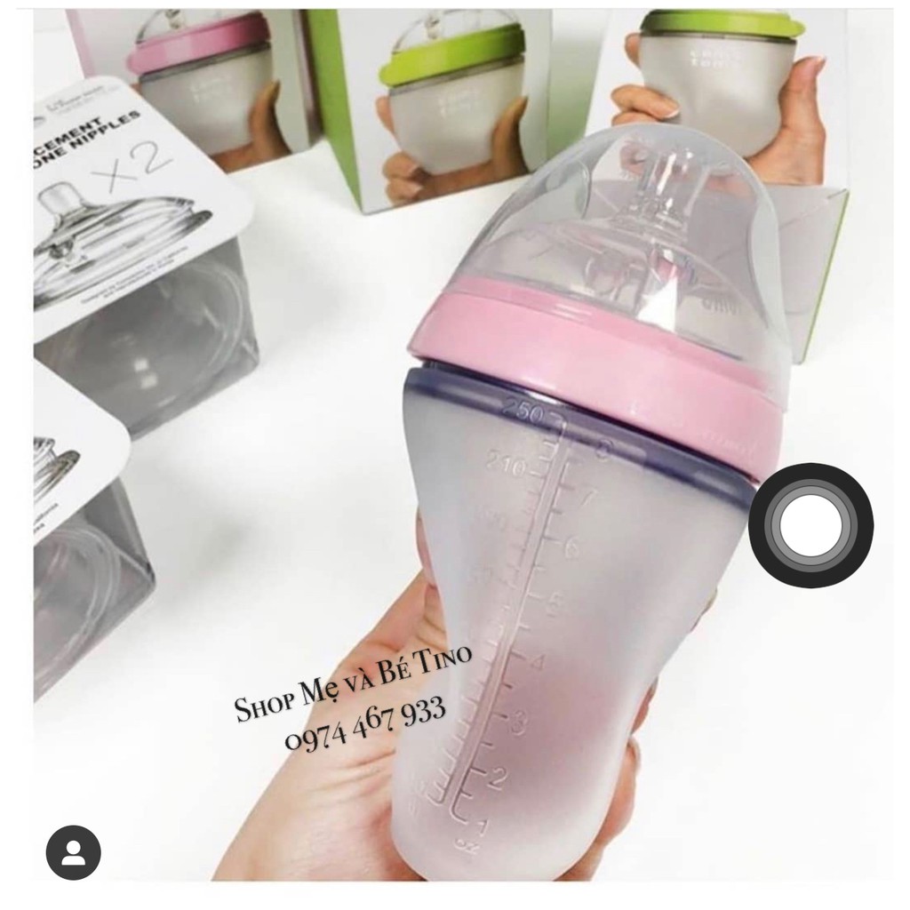 [1 HỘP 1 BÌNH] BÌNH SỮA SILICONE SIÊU MỀM COMOTOMO 150ML hoặc 250ML