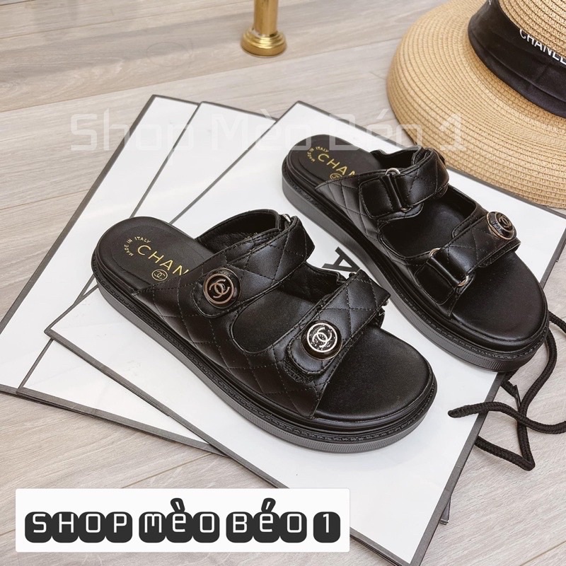 Dép cn quai dán ngang khuy tròn đế thấp fullbox