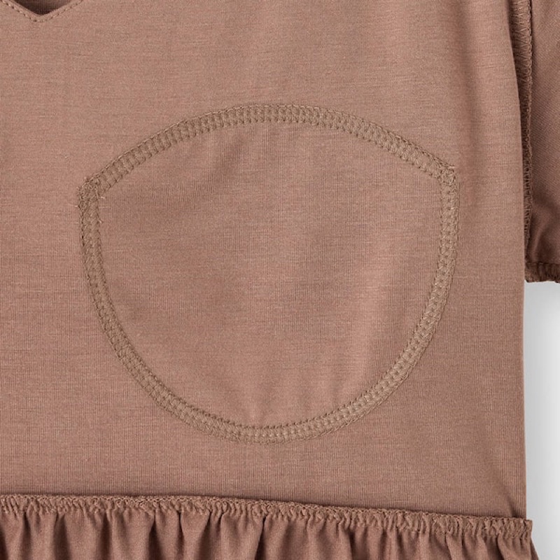 Bộ quần áo cộc nữ cổ tim liền cup ngực dễ thương của Gu - Nhật