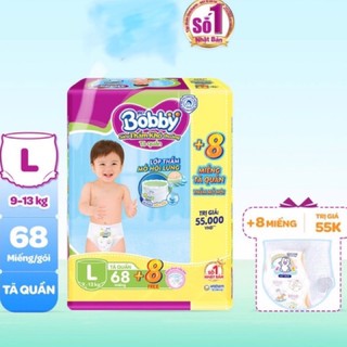 [ GÓI LỚN SIÊU TIẾT KIỆM TẶNG 8M CÙNG LOẠI ]  Tã Quần Bobby M76/L68/XL62/XXL56