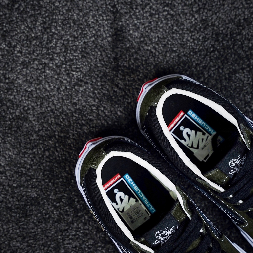 Giày Trượt Ván Chuyên Nghiệp VANS SKATE GROSSO MID PRO Midnight Màu Xanh Lá Phong Cách Retro Đường Phố 1692