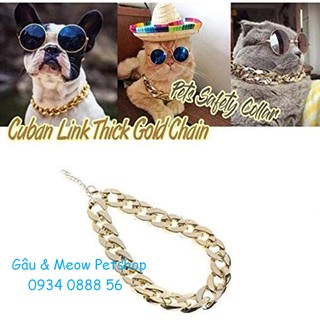 Phụ kiện làm đẹp chó mèo - dây chuyền mạ vàng 3 size