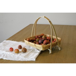 Kệ tre, khay mẹt tre đan 1 tầng - Bamboo weaving straw basket rack