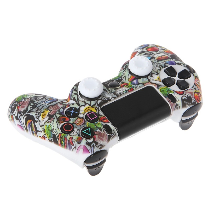 Vỏ silicon bảo vệ tay cầm chơi game PS4 kèm 2 vỏ bọc nút bấm | BigBuy360 - bigbuy360.vn
