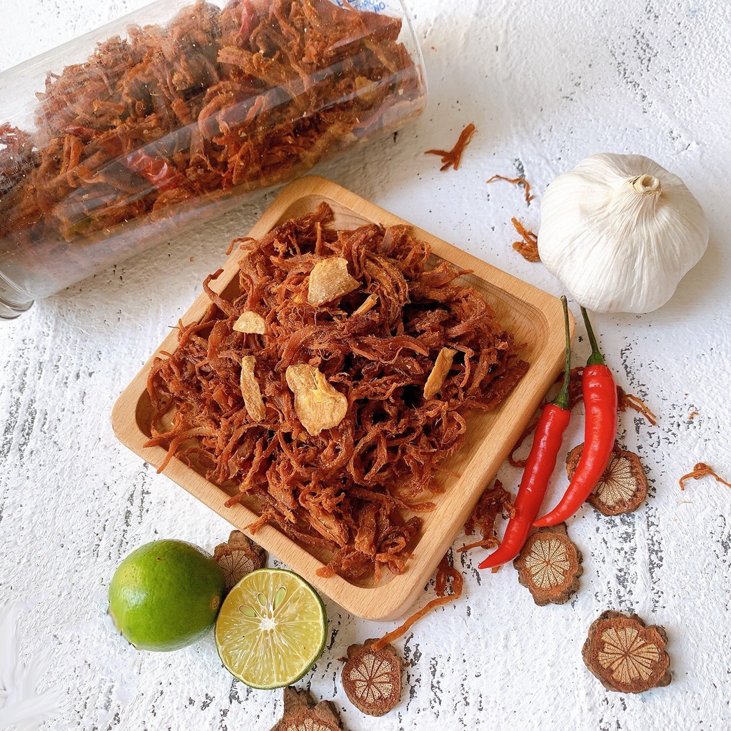 Khô heo cháy tỏi 200g-Khô gà lá chanh 200g-Thịt khô heo gà ngon rẻ đóng lon 200g-500g | BigBuy360 - bigbuy360.vn