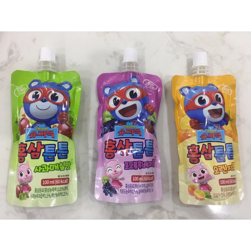 (Hộp 10 gói) Nước hồng sâm trái cây trẻ em nhập khẩu Hàn Quốc, tốt cho sức khỏe_KokiaHome