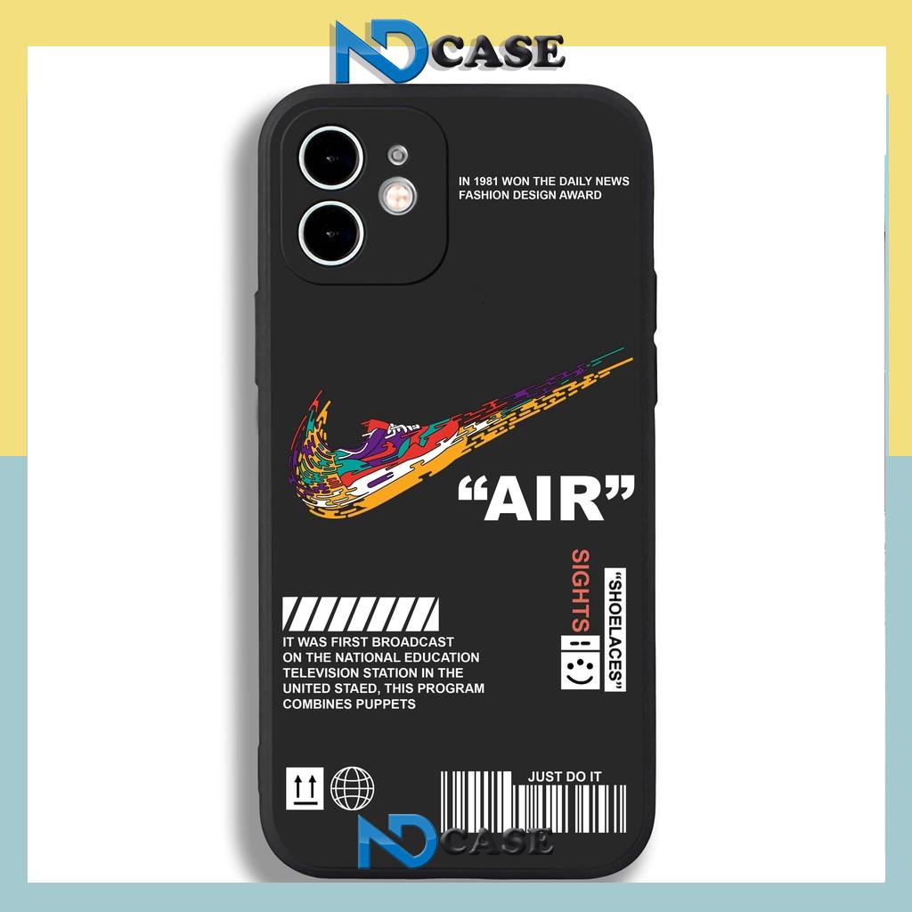 Ốp lưng iPhone Nike cạnh viền vuông silicon mềm dẻo bảo vệ camera cho iphone 6/6s/7/8/X/XS/11/12/13 Pro Plus Max