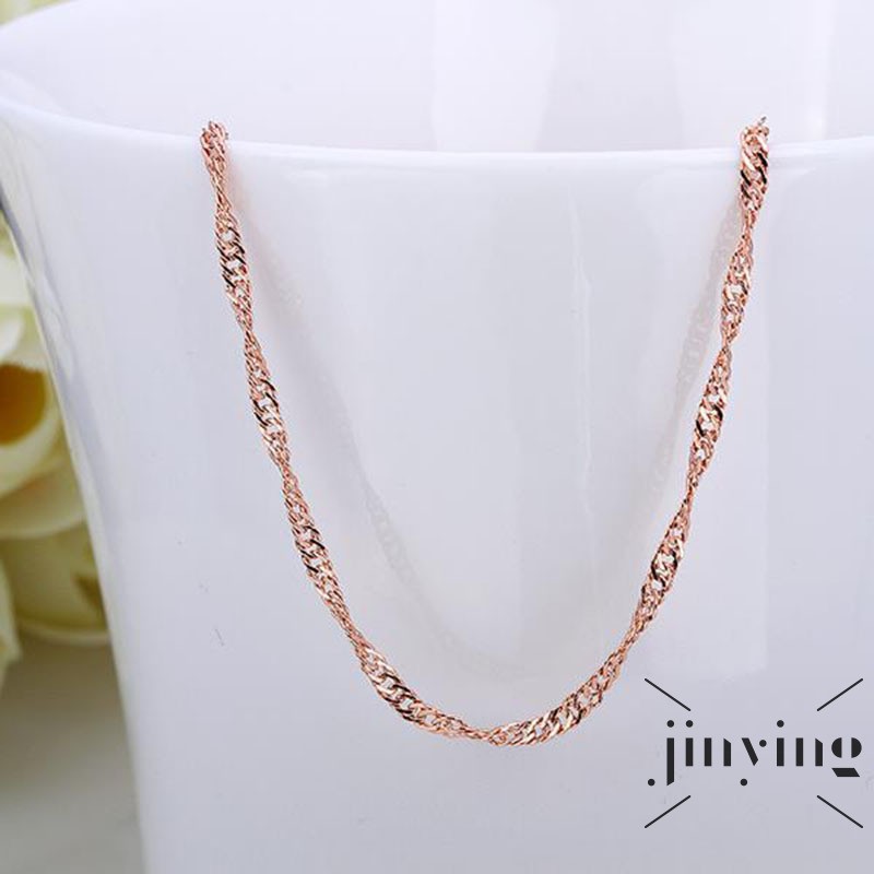 ❤S Wind New Fashion Jewelry 18 inch Simple Silver Water Wave  Chain Necklace For Unisex Man Women Gi