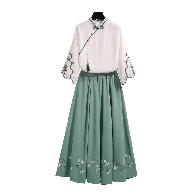 Hanfu female student costume clothes improved cheongsam Chinese style summer dress ancient style suit dress | BigBuy360 - bigbuy360.vn