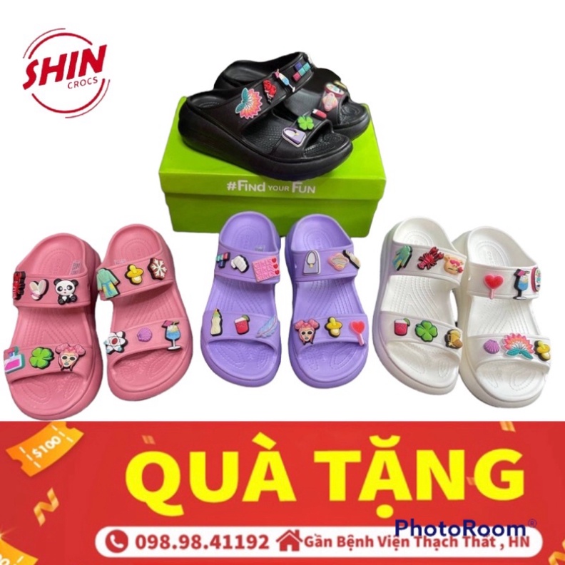 DEPCROSS Dép CROSS đế cao 9cm thời trang Hàn Quốc phong cách đường phố chất lượng cao, giá tốt size 35 đến 40 Suc bit da