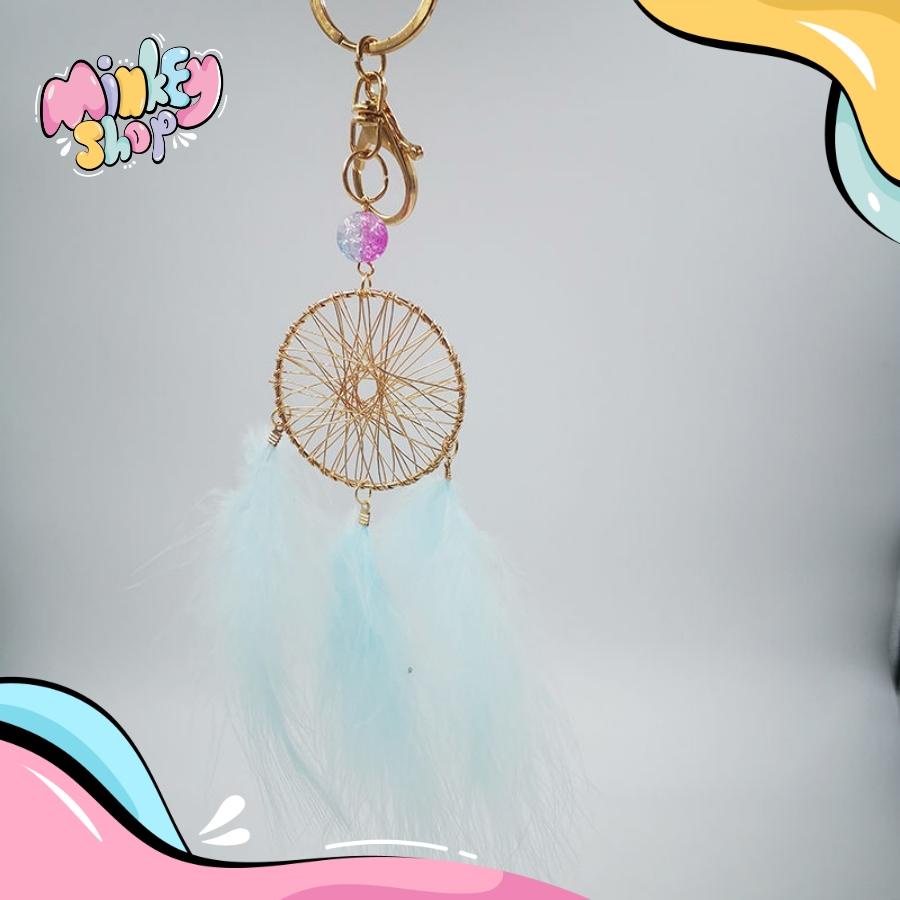 Móc khóa lông vũ đẹp với nhiều màu sắc cute phụ kiện ba lô, phụ kiện túi xách dễ thương 02MKL -Minkey
