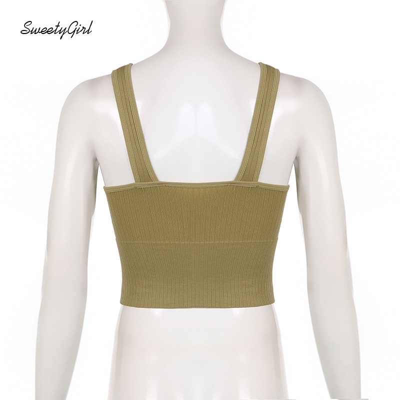 Áo Hai Dây Thể Thao Màu Trơn Cổ Chữ U Quyến Rũ Thời Trang Cho Nữ 2022