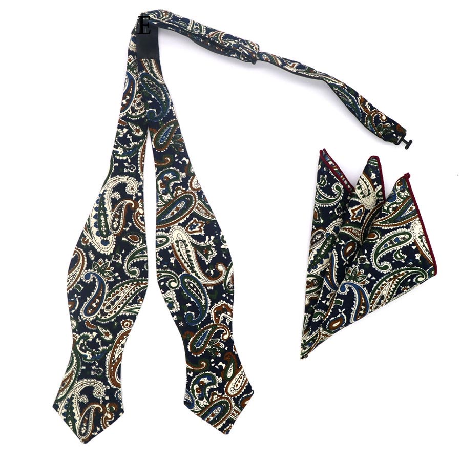 Nơ Bướm Vải Cotton Màu Trơn Tự Thắt Túi Dành Cho Nam Mặc Trong Tiệc Cưới