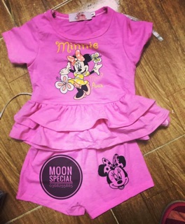 Áo nơ + bộ micky hồng