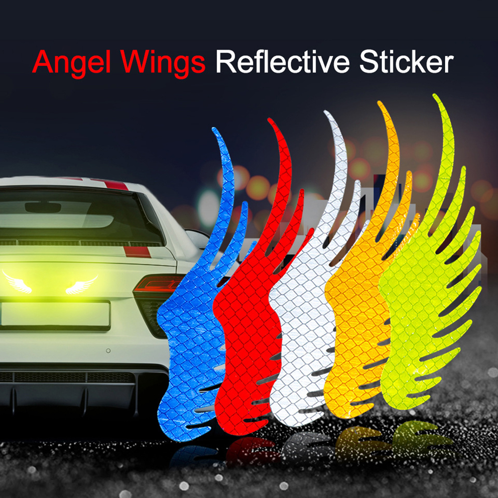 1 Cặp Sticker Dán Xe Hơi Hình Đôi Cánh Thiên Thần Vui Nhộn