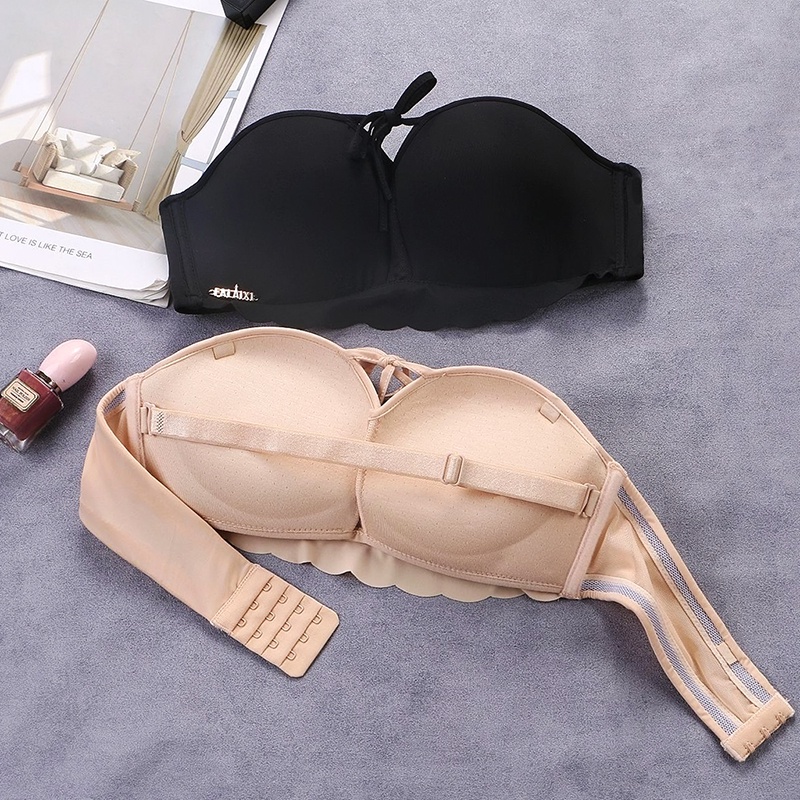 Áo lót chống tuột cup ngang thắt nơ vải su siêu mịn