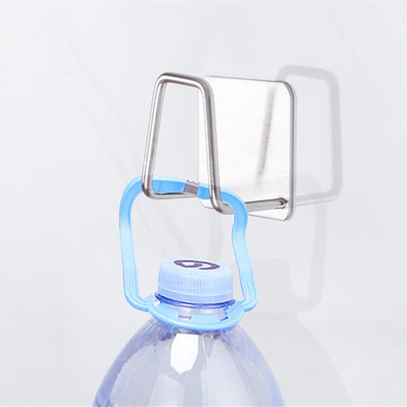 Giá đỡ treo đồ bằng thép không gỉ tự dính cho nhà bếp và phòng tắm