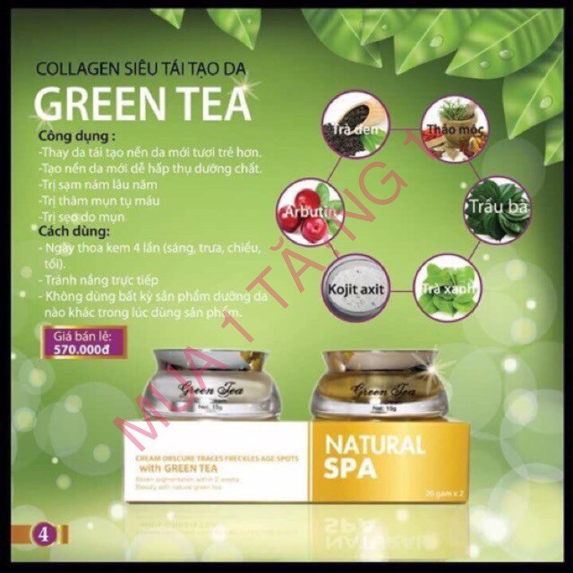 Collagen Siêu Tái Tạo Green Tea - Natural Spa