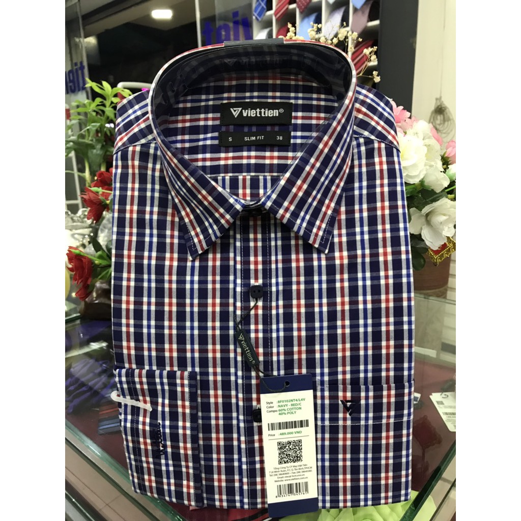 Áo sơ mi dài tay form slim fit hiệu Việt Tiến | BigBuy360 - bigbuy360.vn