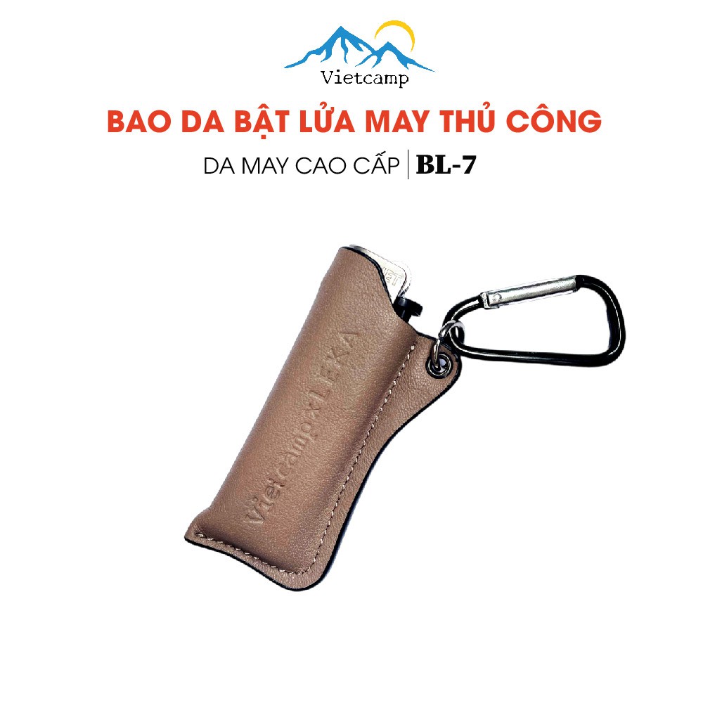 Bao da bật lửa may thủ công BL7 – 6 màu kèm móc khóa