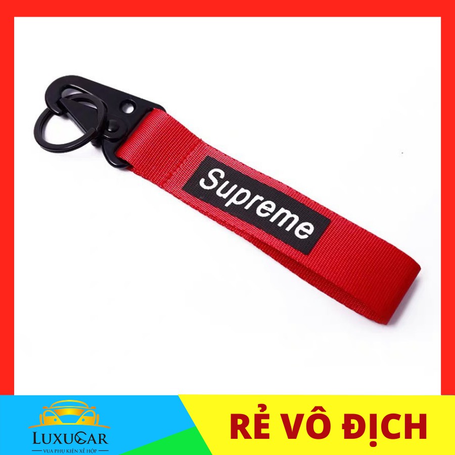 Móc chìa khóa vải phong cách thời trang SUP-REME cao cấp cá tính phù hợp móc xe hơi, xe máy,oto