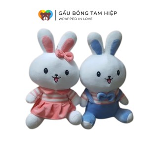 Gấu bông thỏ cony áo kẻ, thỏ bông cony hàng Việt Nam chất lượng cao