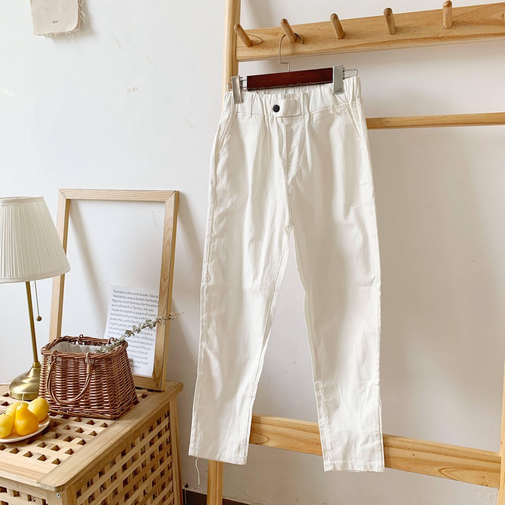 [Mã FASHIONIFU200 giảm 0.4 đơn 449k] Quần thô cạp đính cúc IFU 2533