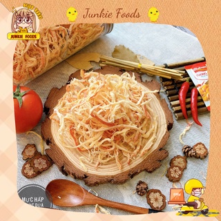 Khô Mực Hấp Dừa Xé Sợi thơm ngon, Shop ăn vặt Hạt Tiêu JUNKIE FOODS ngon rẻ