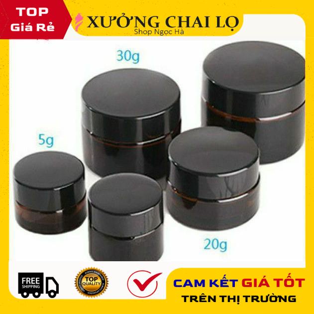 Hũ Chiết Mỹ Phẩm ❤ GIÁ RẺ NHẤT ❤ Hũ chiết mỹ phẩm thủy tinh nâu 30g,50g,100g, phụ kiện du lịch