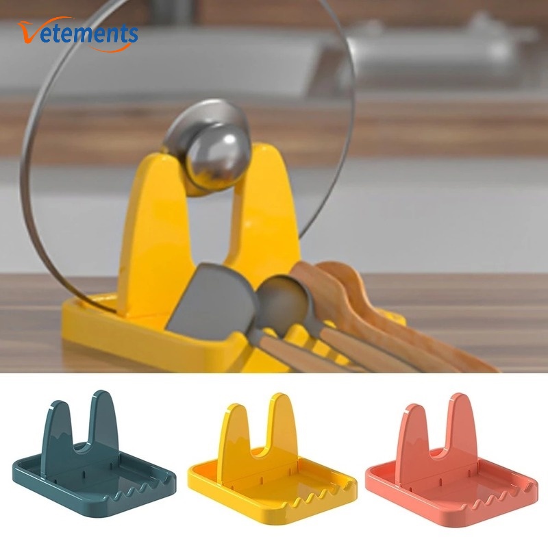 Giá Đỡ Nắp Nồi/Muỗng/Dĩa Đa Năng Gấp Gọn Bằng PP Chất Lượng Cao 3 Màu Sáng Tạo