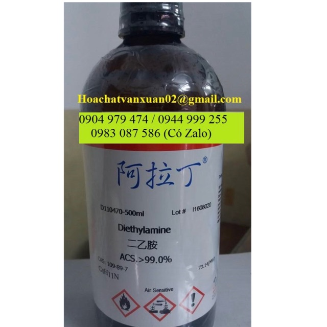 Hóa chất Diethylamine CAS 109-89-7 C4H11N chai 500ml