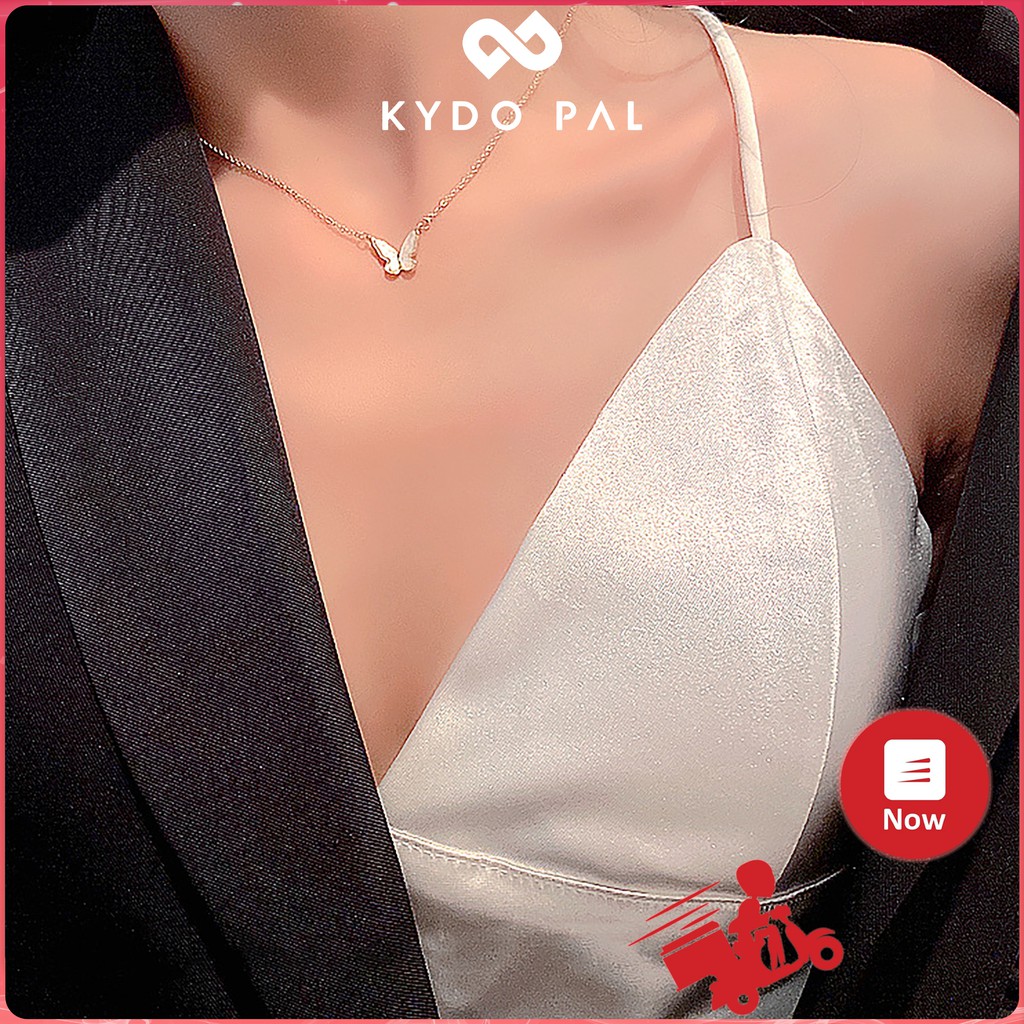 Vòng cổ thời trang nữ choker hình bướm trắng 925 xinh cực MCK24 - KYDO PɅL phụ kiện thời trang nữ