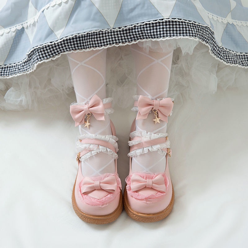 Giày Lolita Cỡ Nhỏ Mềm Mại Phối Ren Cho Nữ Sinh