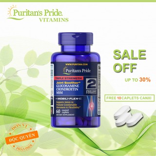 [Puritan's Pride] Viên uống xương khớp TRIPLE STRENGTH Glucosamine, Chondroitin & MSM Joint Soother® 60 viên - Mỹ