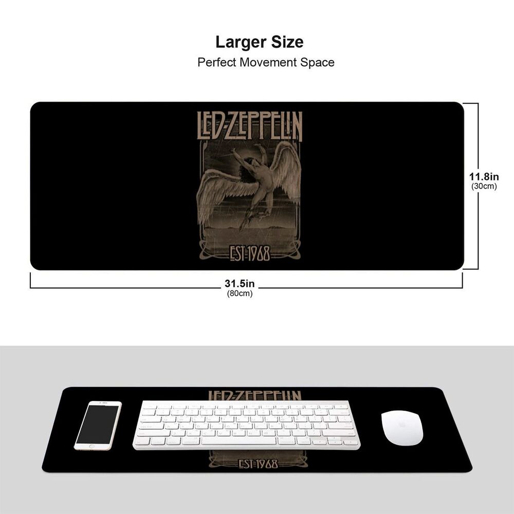 Led Zeppelin Faded Falling Merchandise Mouse Pad Waterproof Mousepads for Laptops Computers and Pc
