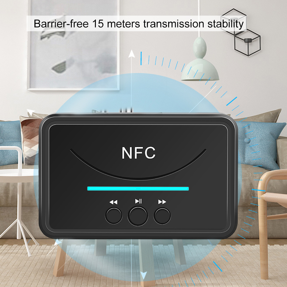 Thiết Bị Kết Nối NFC Bluetooth 5.0 Jack 3.5mm Cho Loa Xe Hơi Tiện Dụng