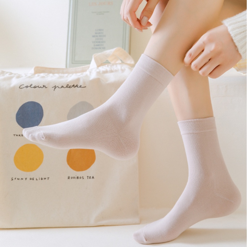 Đôi vớ FHYL cotton màu trơn phong cách Hàn Quốc thời trang mùa hè dành cho nữ