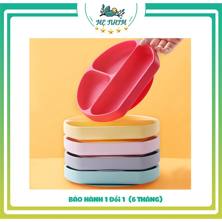 Khay Ăn Dặm Silicon Đế Hút Chân Không Cao Cấp Cho Bé Mẹ Nhím Store
