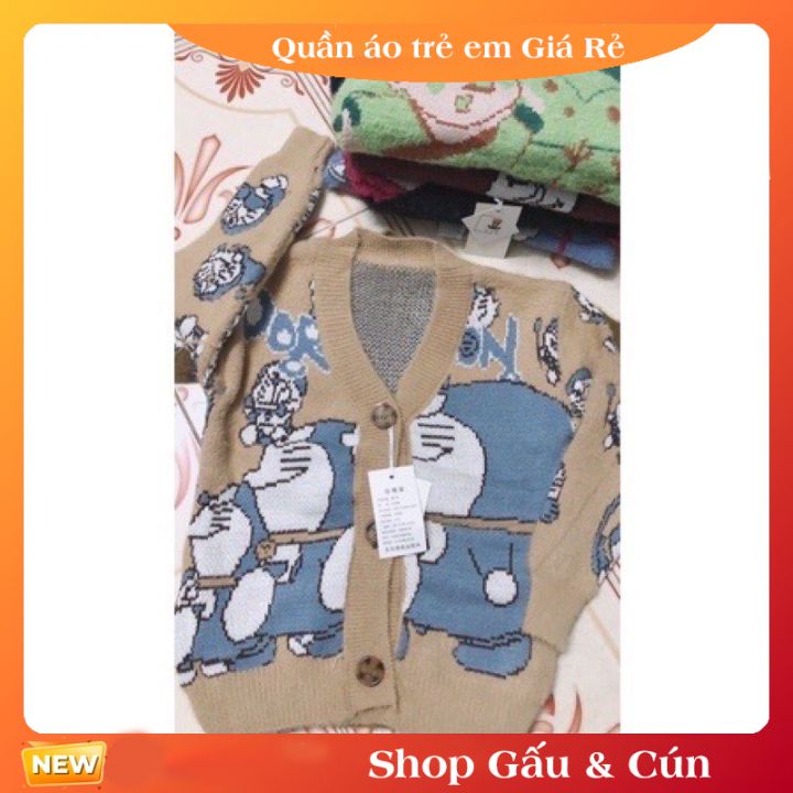 Áo khoác cadigan len lông thỏ cho bé trai bé gái hàng Quảng Châu new 100% dệt cao cấp 23-24kg