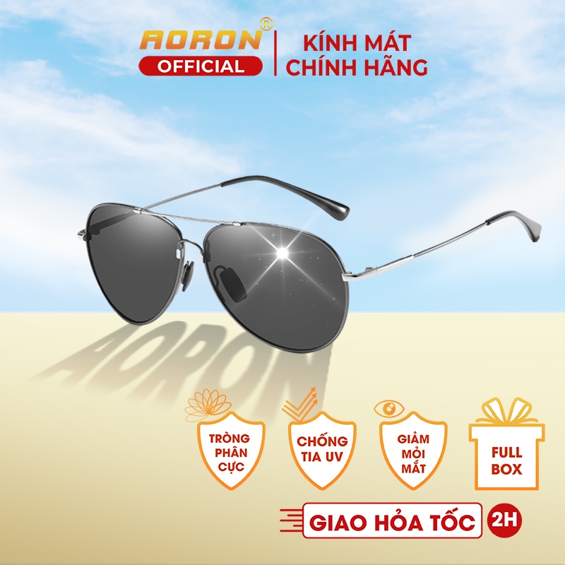 Kính Mát Nam Thời Trang Phân Cực Đổi Màu Chống Lóa, Chống Chói Gọng Dẻo Đi Xe Ngày Và Đêm AK018 - Aoron