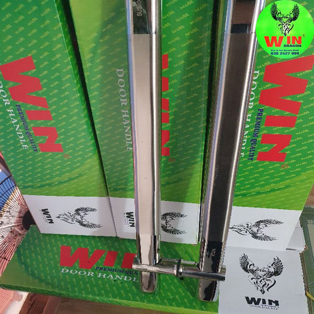 Tay nắm cửa kính,inox trắng dịch được tâm lỗ