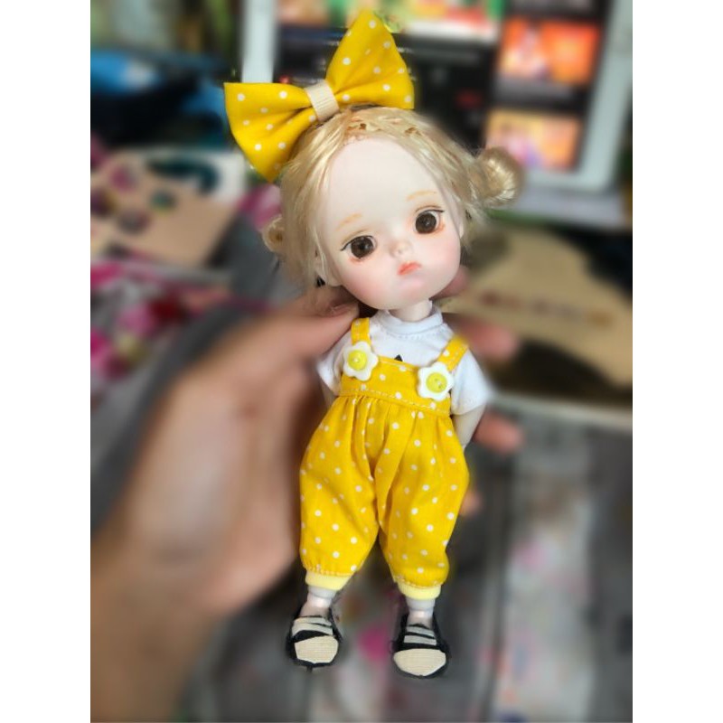 Set yếm liền cho búp bê size nendoll, 1/8, 1/6, doll bông 15cm, 20cm, barbies, xinji, blythe, animator