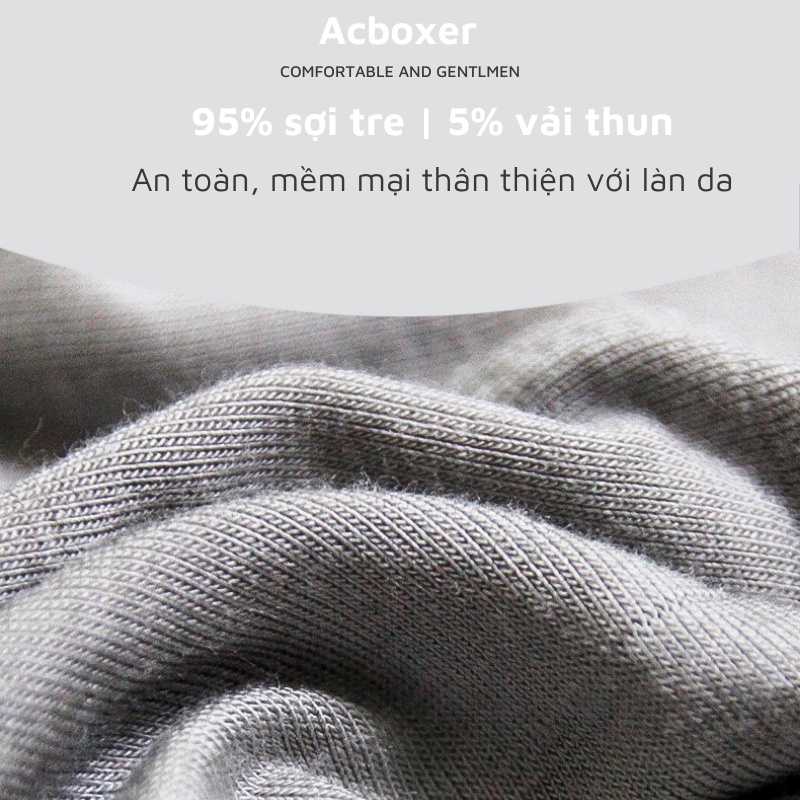 Quần sịp đùi nam, quần lót boxer vải sợi tre an toàn thân thiện ACX09
