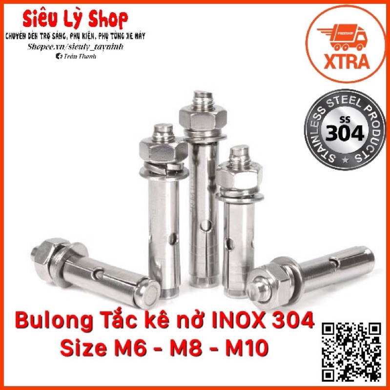 Bulong Tắc kê nở INOX 304 - Size M6 M8 M10