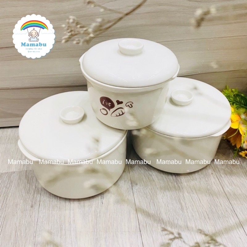 Lõi Nồi Bear, Phụ Kiện Thố Sứ, Lõi Sứ, Nắp Sứ Hàng Chuẩn Công Ty Cho Nồi Nấu Cháo Chậm Bear 0.8L Cho Bé Ăn Dặm Mamabu